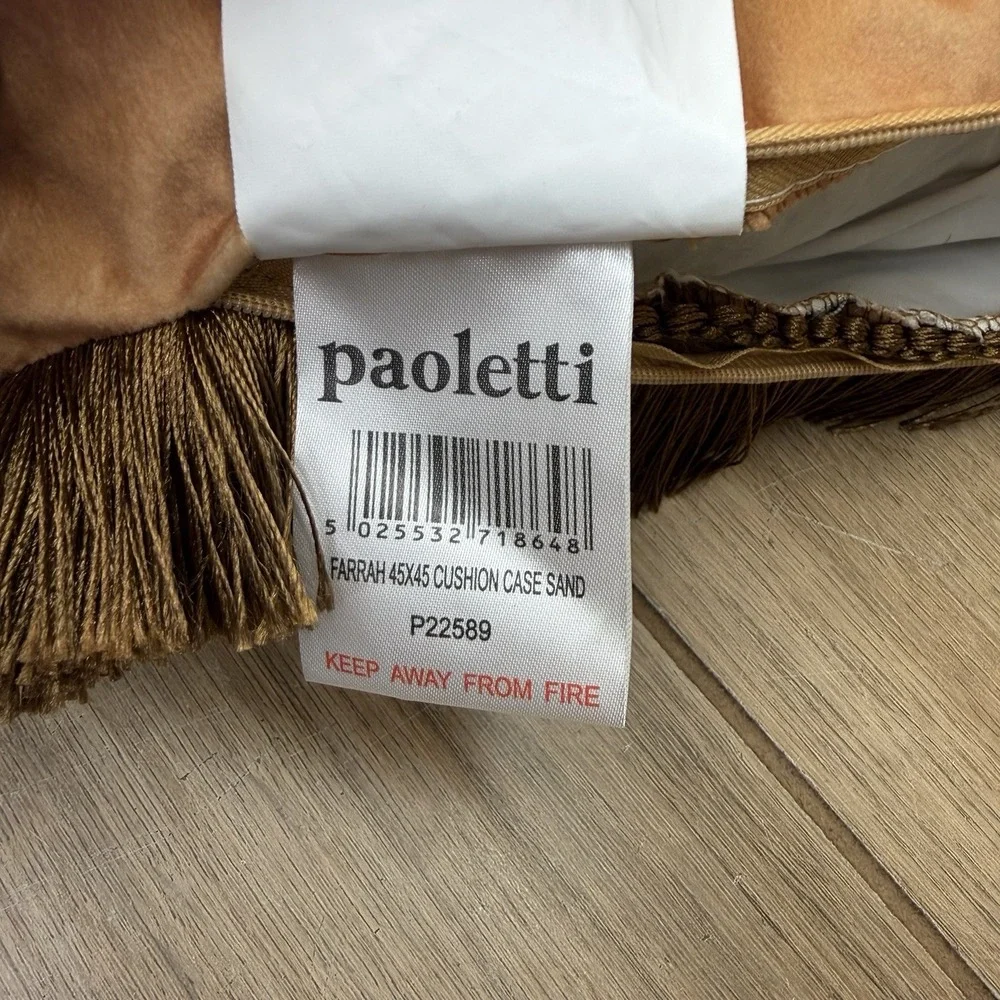 Paoletti Cushion Pillow Duck Feather Safari Animal Print Fringe Decorative